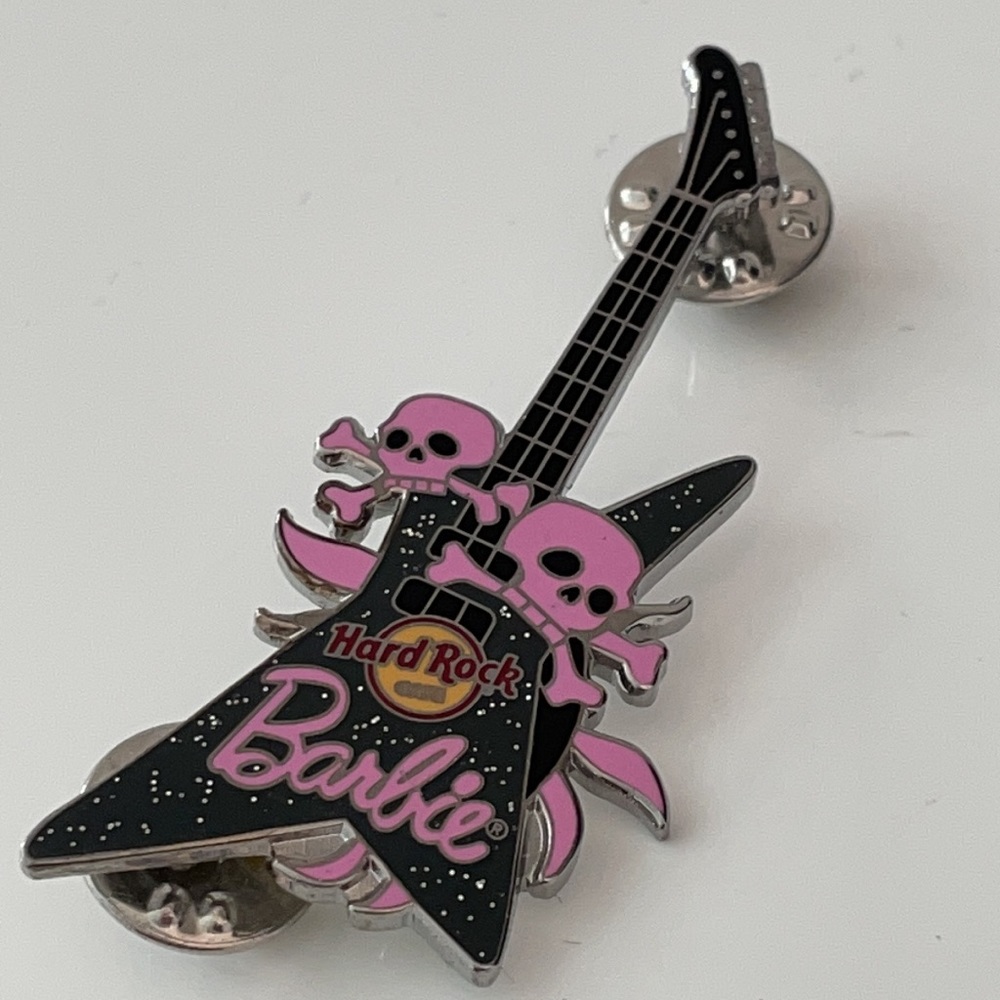 BARBIE 💗BARBIE 💗BARBIE 💗HARD ROCK CAFE BARBIE PINK & BLACK GLITTER GUITAR